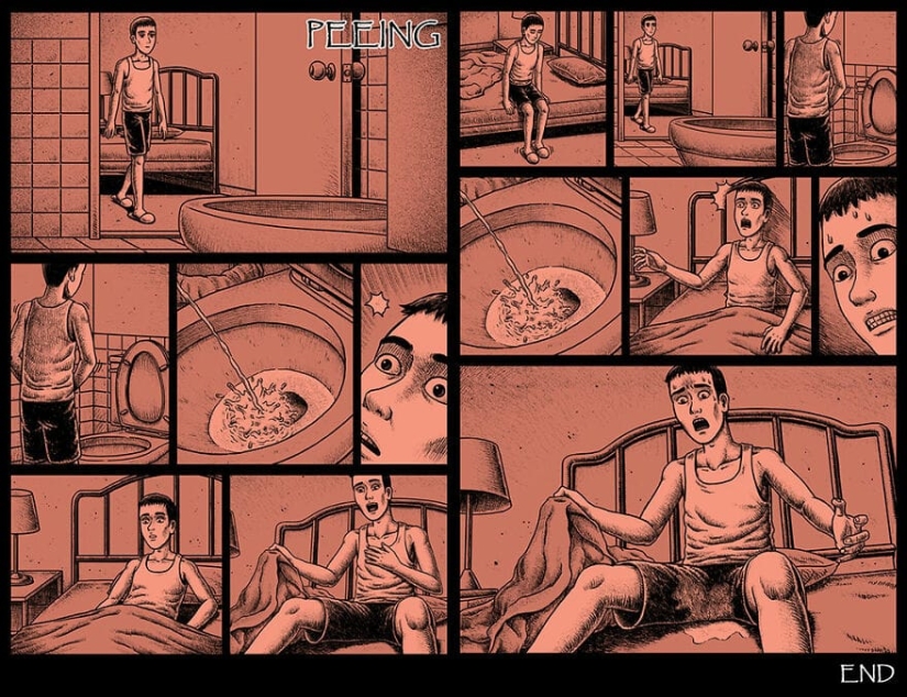 Cómics de miedo con finales espeluznantes de un artista taiwanés Cómics de miedo con finales espeluznantes de un artista taiwanés