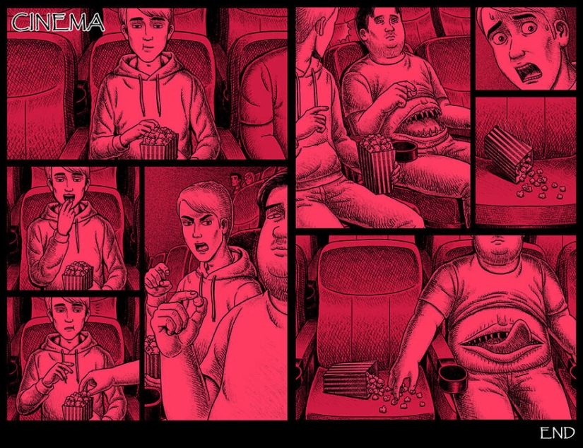 Cómics de miedo con finales espeluznantes de un artista taiwanés Cómics de miedo con finales espeluznantes de un artista taiwanés