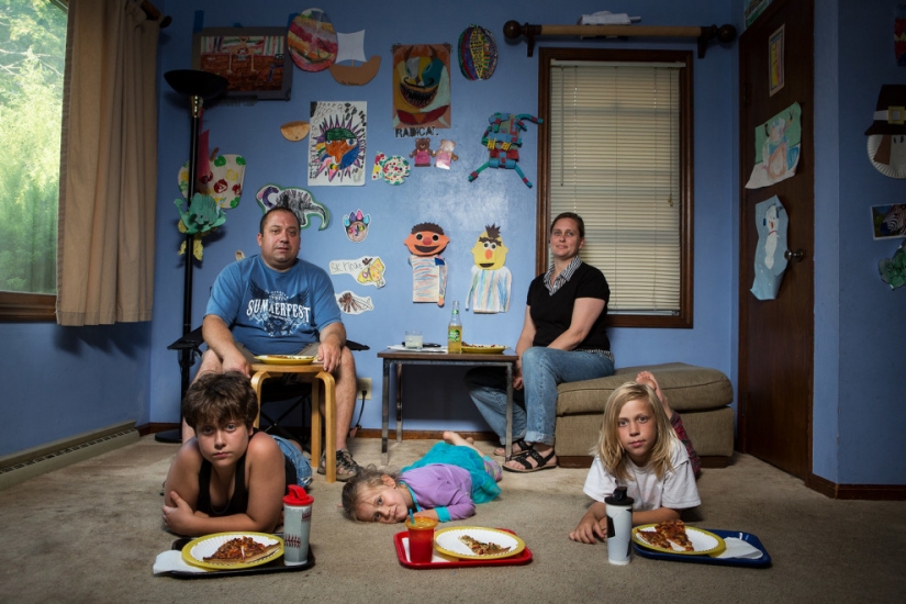 ¿Cómo es la cena, a las familias de los Estadounidenses comunes y corrientes