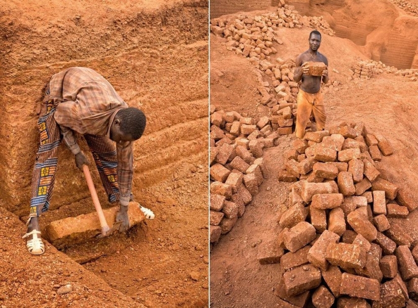 Cómo se extrae el ladrillo en Karaba, Burkina Faso Cómo se extrae el ladrillo en Karaba, Burkina Faso