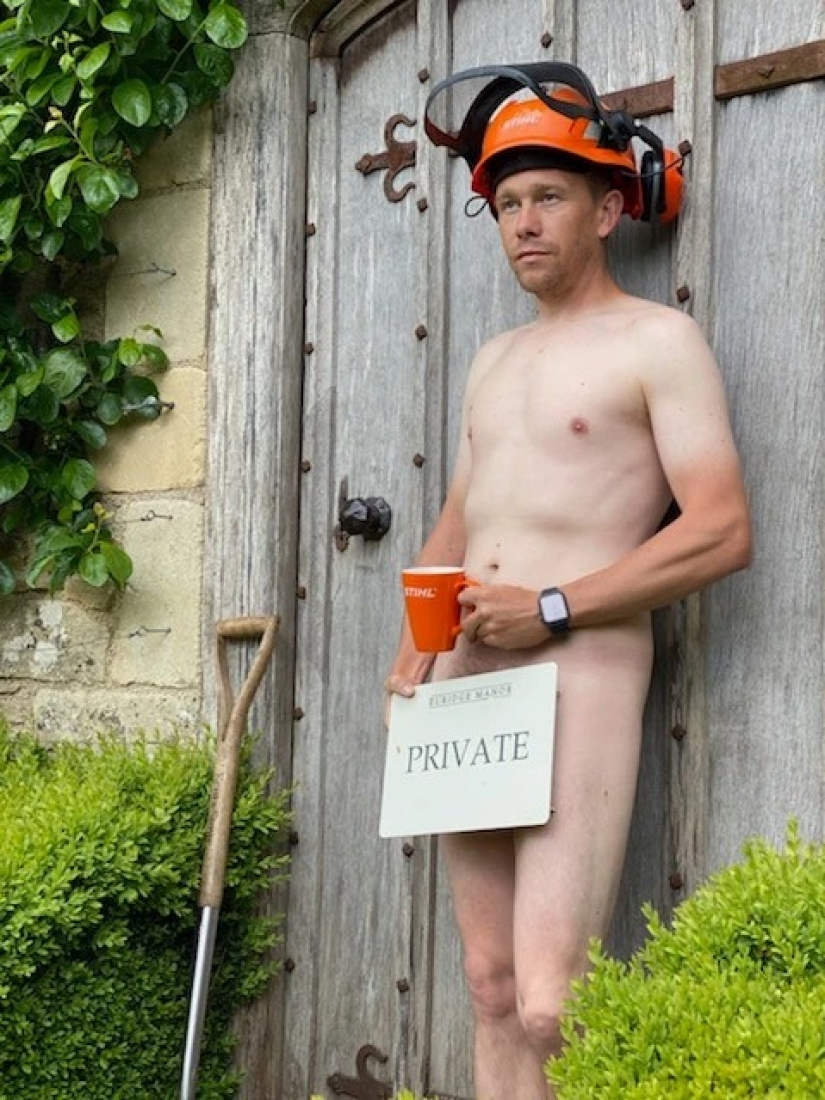 Complete unity with nature, or Why people working in the garden naked