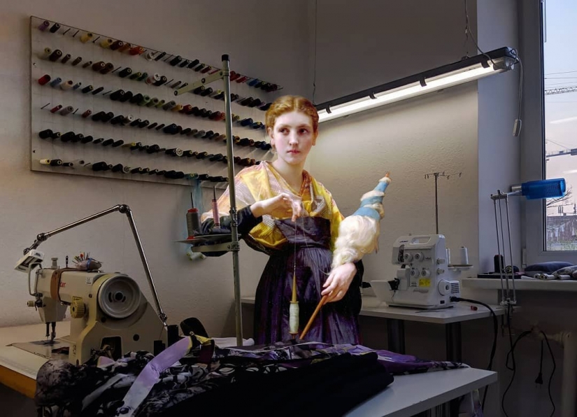 Con pinturas de pinturas clásicas en la vida moderna Con pinturas de pinturas clásicas en la vida moderna