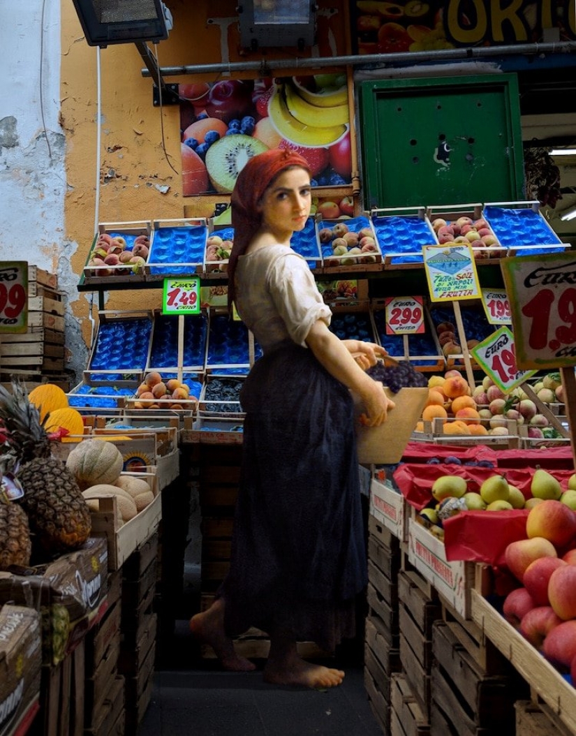 Con pinturas de pinturas clásicas en la vida moderna Con pinturas de pinturas clásicas en la vida moderna