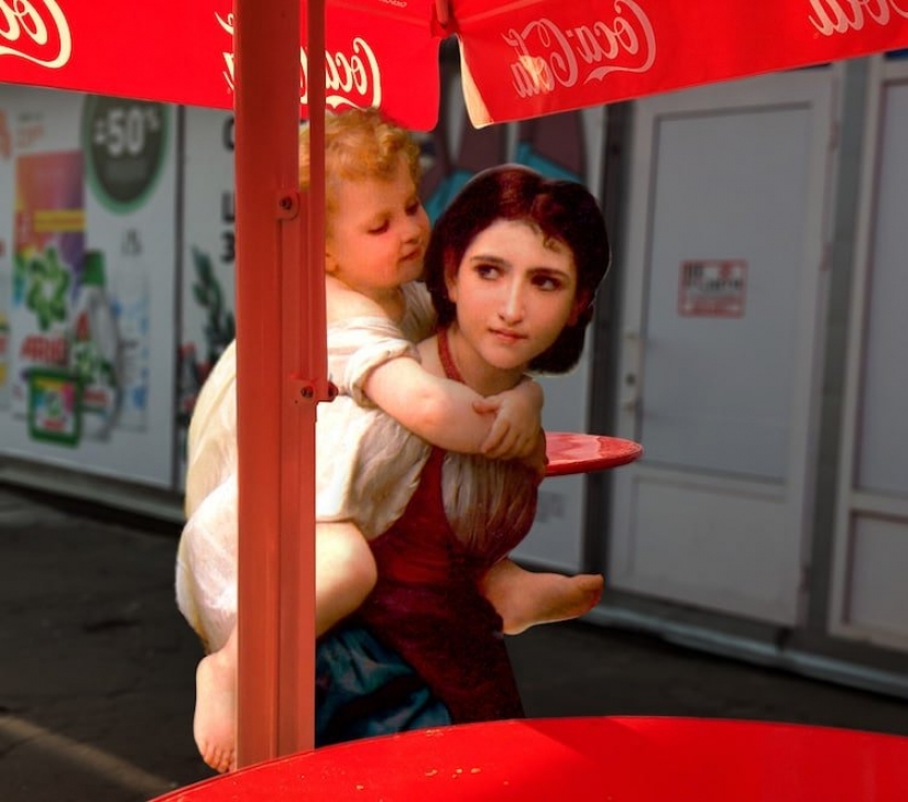 Con pinturas de pinturas clásicas en la vida moderna Con pinturas de pinturas clásicas en la vida moderna