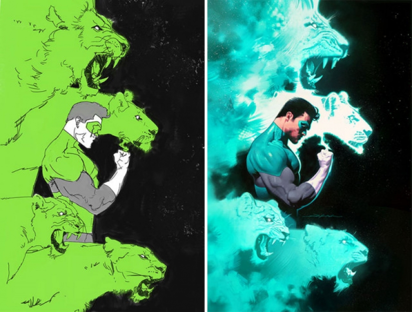 Croquis versus Final: los artistas muestran su trabajo en la etapa de boceto y terminado