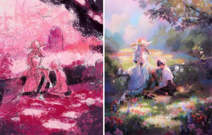 Croquis versus Final: los artistas muestran su trabajo en la etapa de boceto y terminado