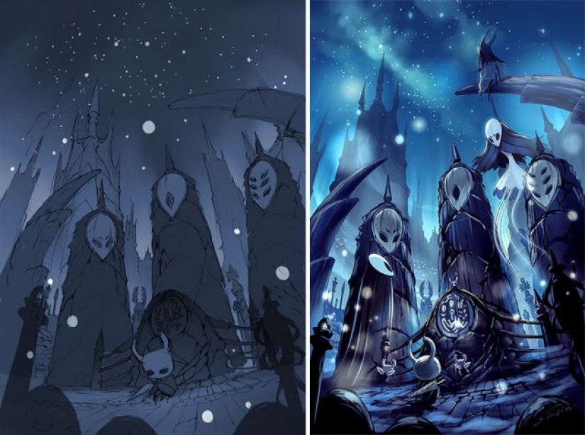 Croquis versus Final: los artistas muestran su trabajo en la etapa de boceto y terminado