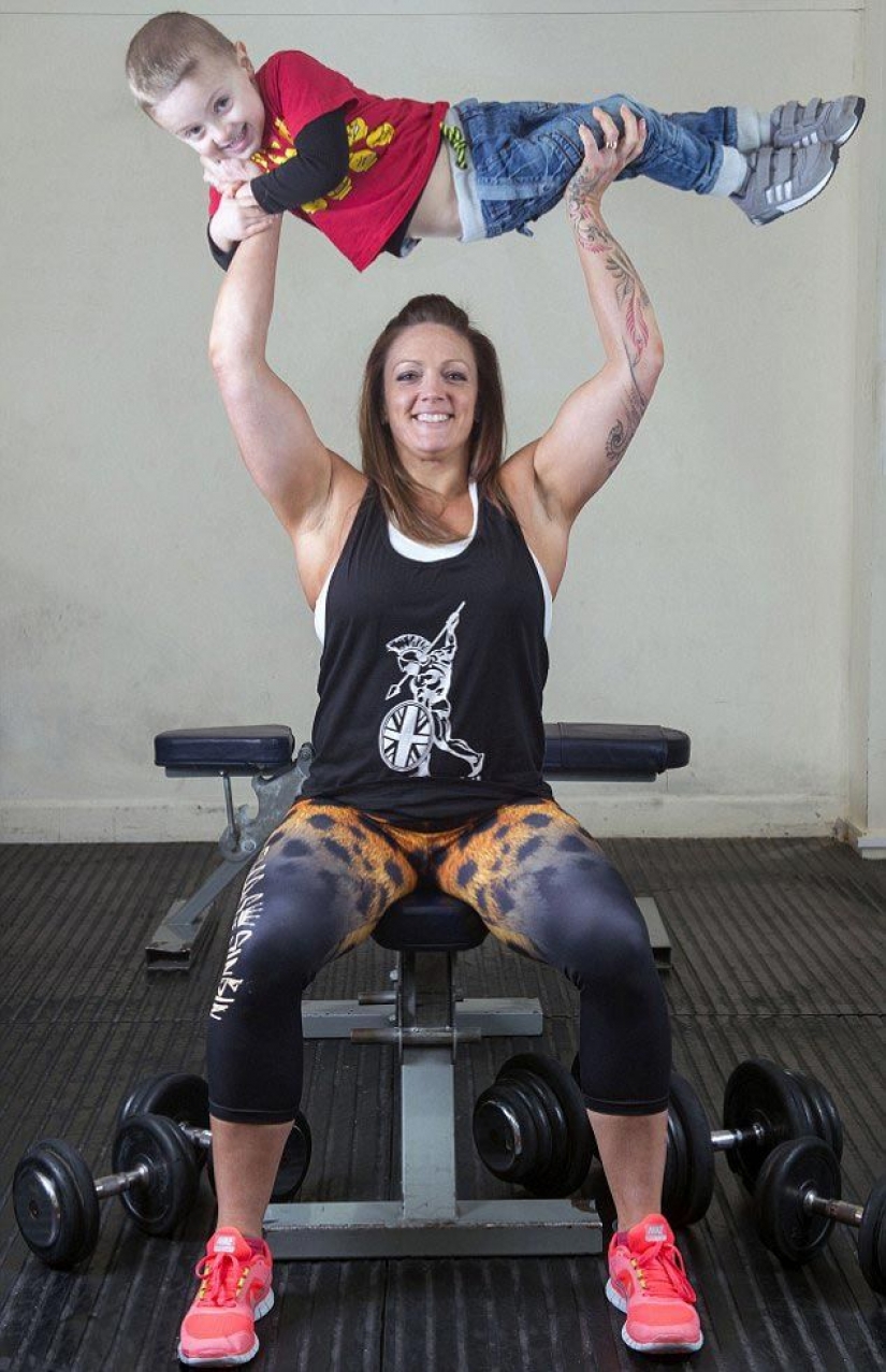 De las 115 libras de la madre que le encanta comer, el campeón de culturismo