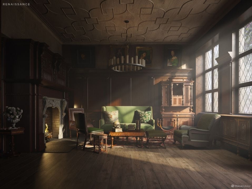 Desde el Renacimiento a la posmodernidad: 500 años de diseño de interiores, sala de estar Desde el Renacimiento a la posmodernidad: 500 años de diseño de interiores, sala de estar