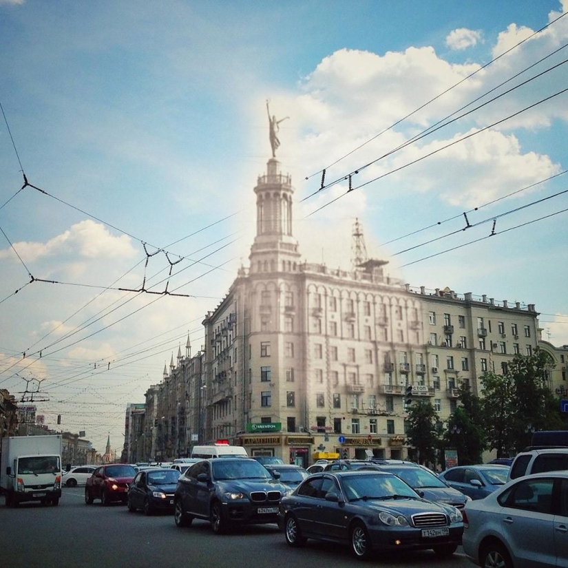 Dos Moscú en un marco