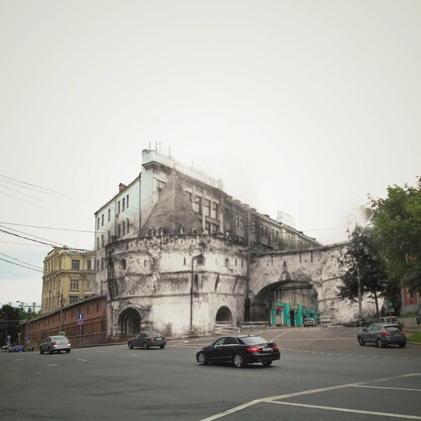 Dos Moscú en un marco