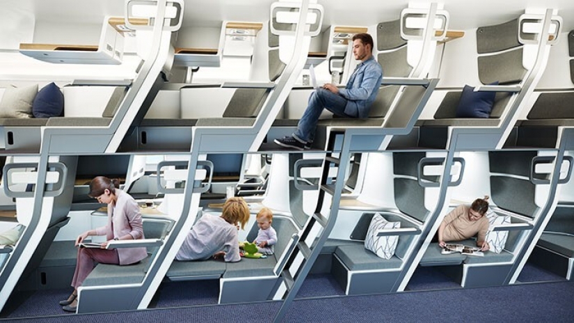 Economy class passenger aircraft can make more similar to second-class trains