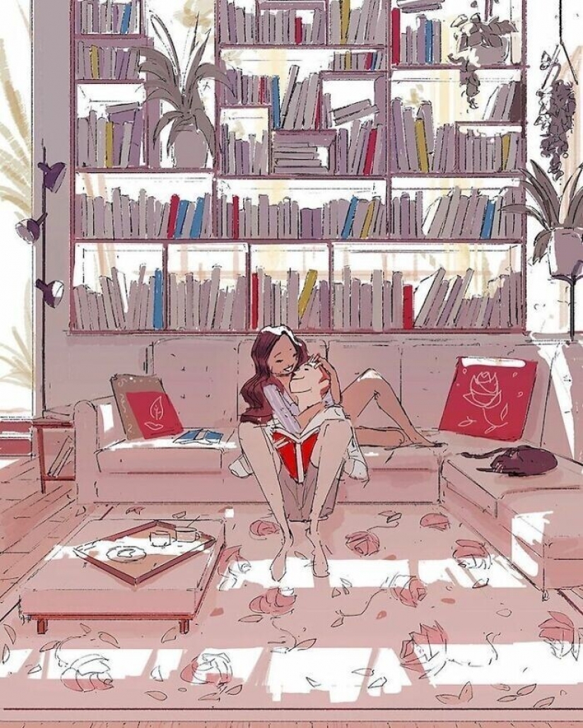 El artista documentos de la idílica momentos de la vida con su esposa e hijos