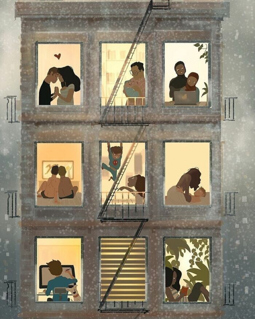 El artista documentos de la idílica momentos de la vida con su esposa e hijos