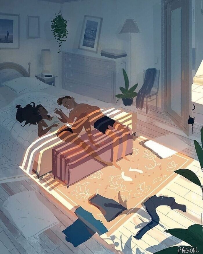 El artista documentos de la idílica momentos de la vida con su esposa e hijos