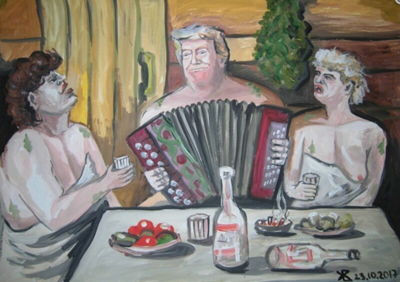 "El triunfo de nuestro": el artista de Ulyanovsk, presenta la vida de Donald trump en la provincia rusa "El triunfo de nuestro": el artista de Ulyanovsk, presenta la vida de Donald trump en la provincia rusa