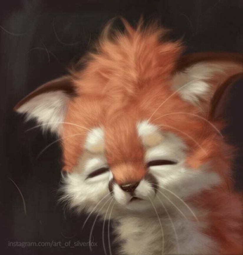 Este artista no tiene mascotas, por lo que pone animales peludos digitales en situaciones de la vida real. Este artista no tiene mascotas, por lo que pone animales peludos digitales en situaciones de la vida real.