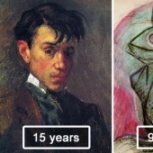 Evolution of Picasso's self-portrait: from 15 to 90 years