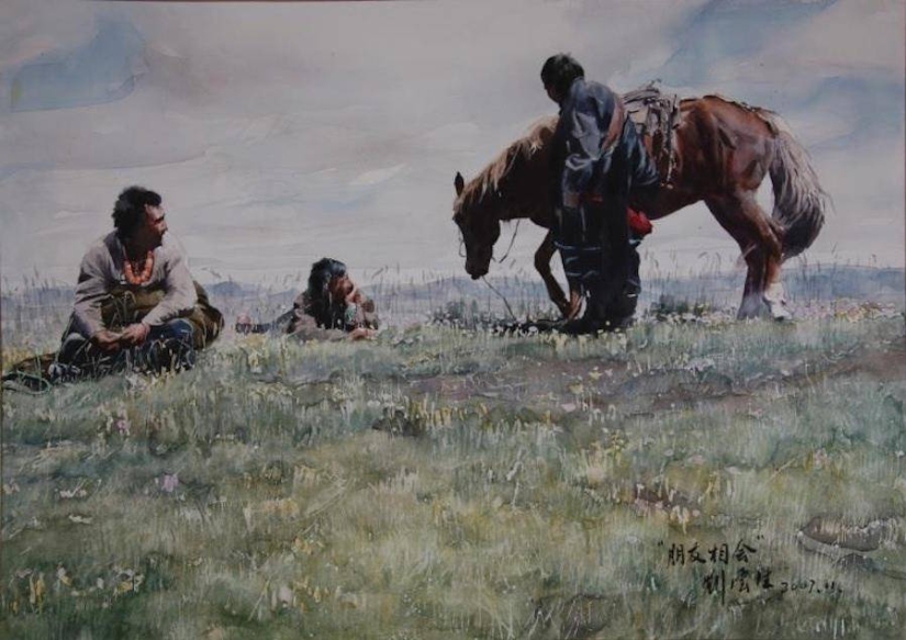 Fabuloso Tíbet en acuarelas realistas por Liu Yunshen Fabuloso Tíbet en acuarelas realistas por Liu Yunshen