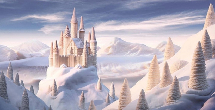 Fantásticos paisajes de comida. Sucede así.