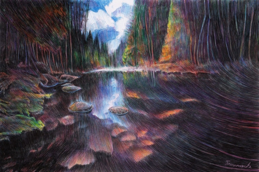 Fascinating ballpoint pen drawings from Marite Desaine