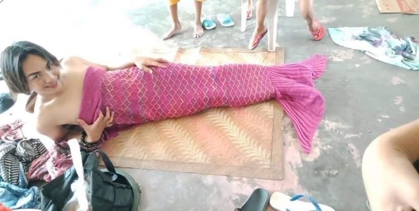 For goodness sake, and with a side bow: Filipinos who fled from the volcano, share photos of clothing donations