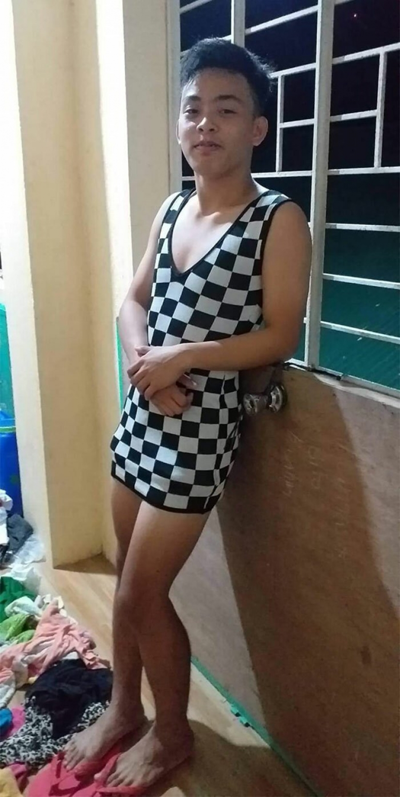 For goodness sake, and with a side bow: Filipinos who fled from the volcano, share photos of clothing donations