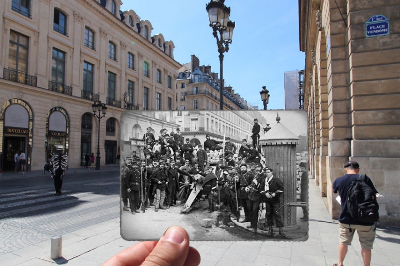 Fotógrafo francés combina fotos antiguas y nuevas de París Fotógrafo francés combina fotos antiguas y nuevas de París