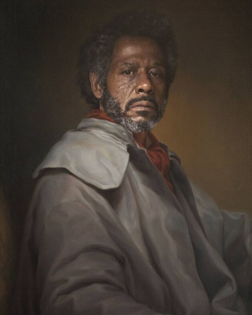 French artist paints portraits of celebrities in classical style