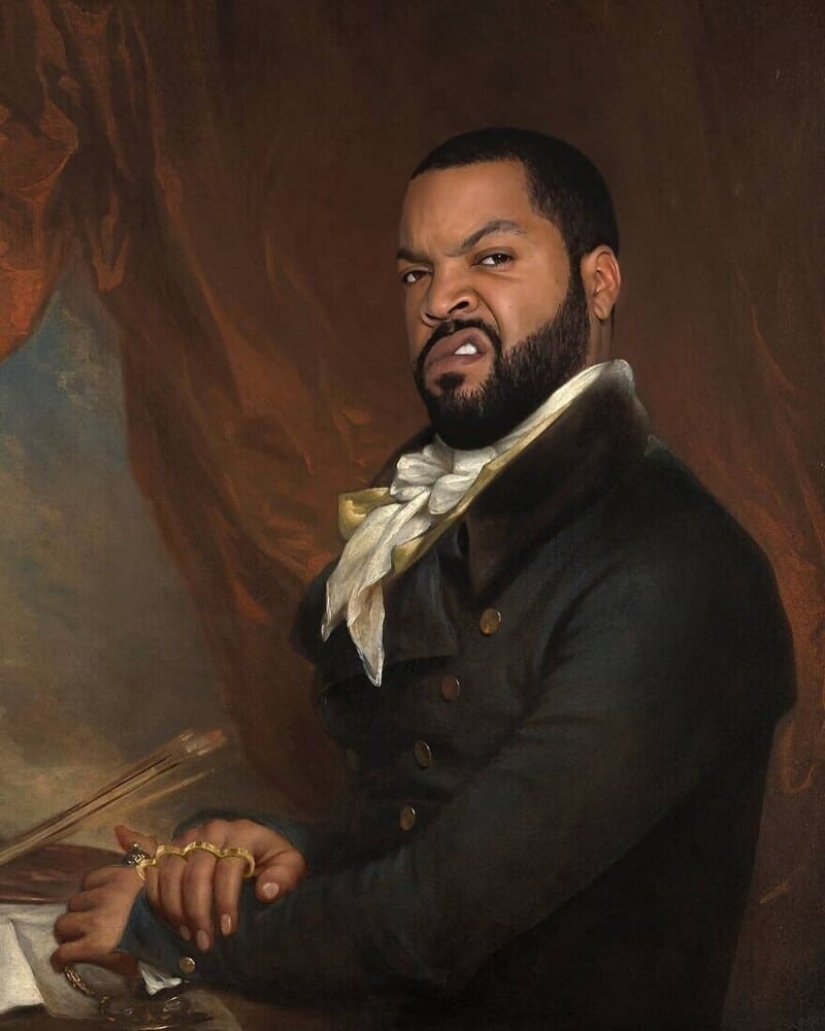 French artist paints portraits of celebrities in classical style