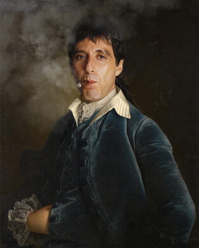 French artist paints portraits of celebrities in classical style