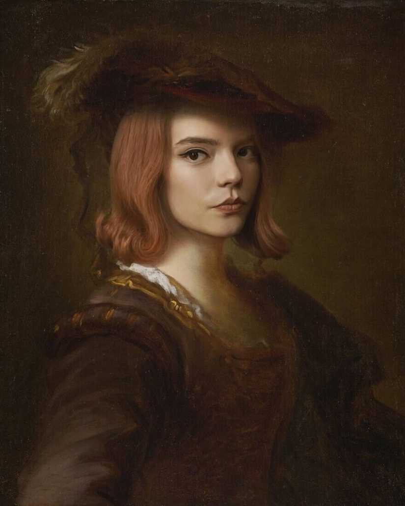 French artist paints portraits of celebrities in classical style
