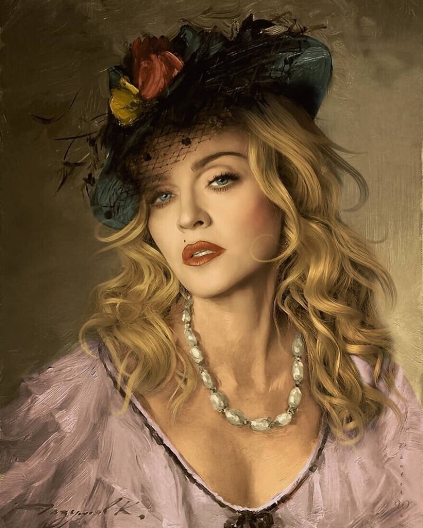 French artist paints portraits of celebrities in classical style