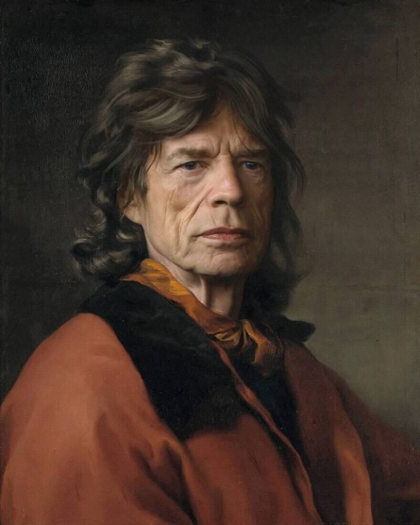 French artist paints portraits of celebrities in classical style