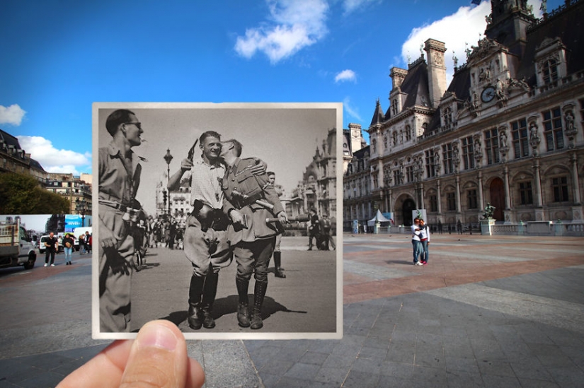 French photographer combines old and new photos of Paris