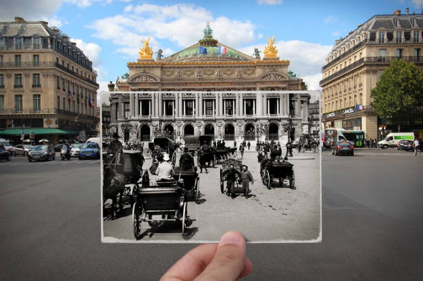 French photographer combines old and new photos of Paris