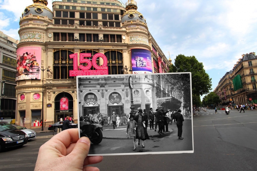 French photographer combines old and new photos of Paris