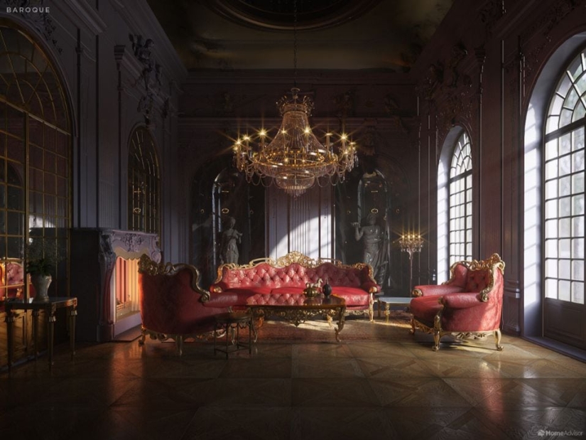 From the Renaissance to postmodernism: 500 years of interior design living room From the Renaissance to postmodernism: 500 years of interior design living room