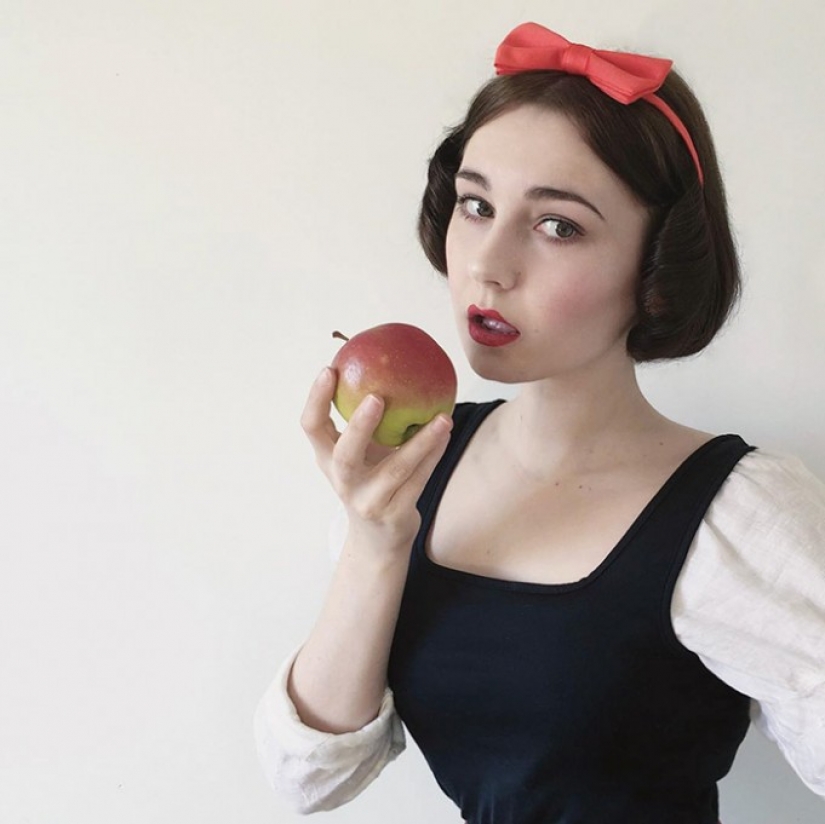 Girl recreates vintage images