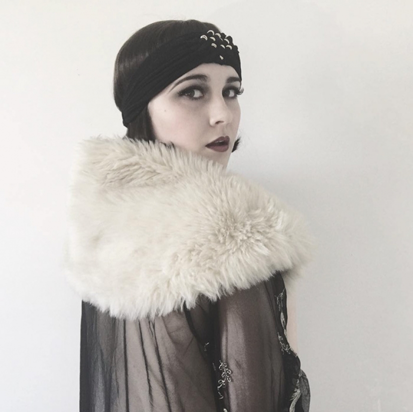 Girl recreates vintage images