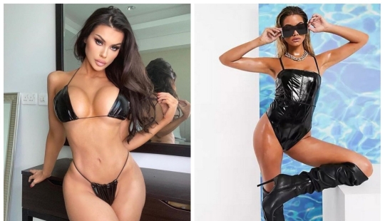 Glitter, seduction and beauty: latex bikinis are the new hit of the season Glitter, seduction and beauty: latex bikinis are the new hit of the season