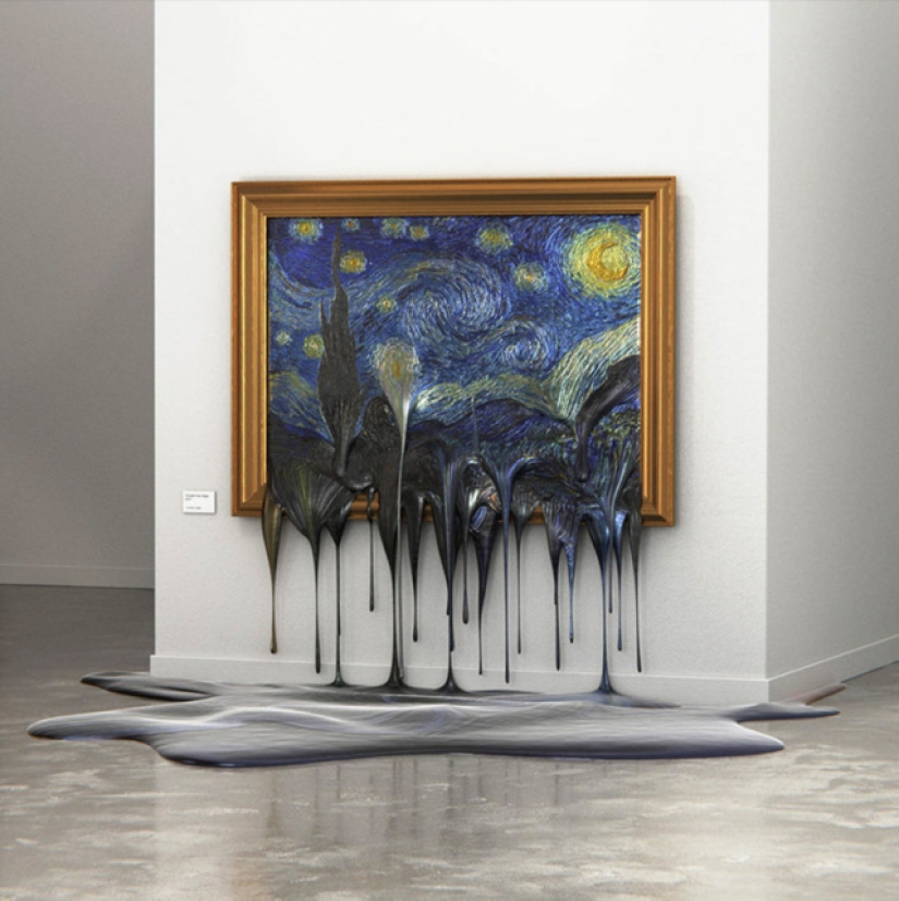 Hot Art: what do famous paintings look like, "drained" on the floor