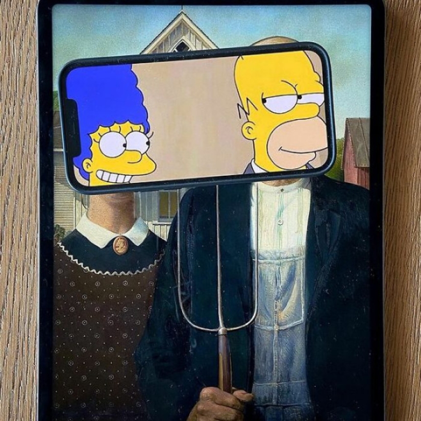 How an artist combines reality with images from his smartphone