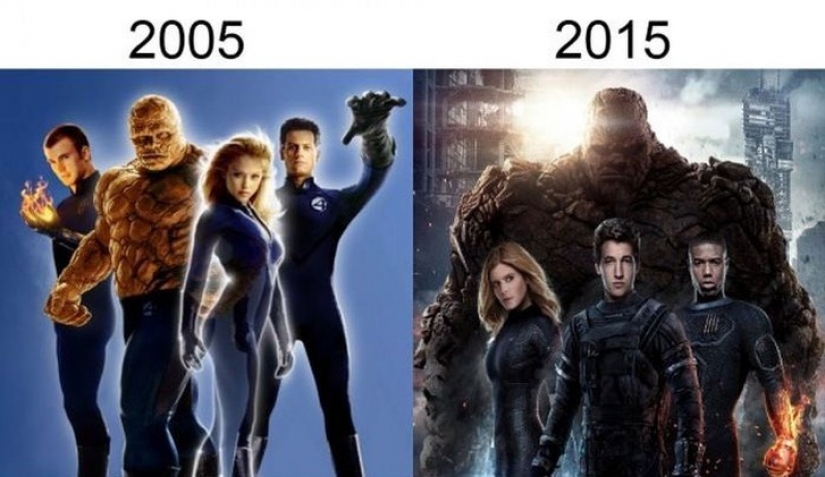 How do the characters of films change as a result of remakes and restarts