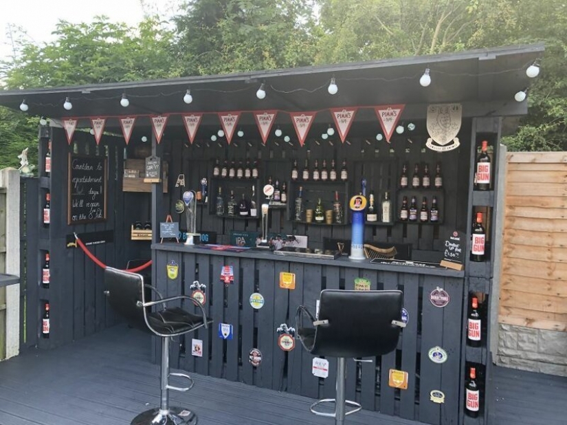 How to make a stylish garden bar in the country from wooden pallets How to make a stylish garden bar in the country from wooden pallets