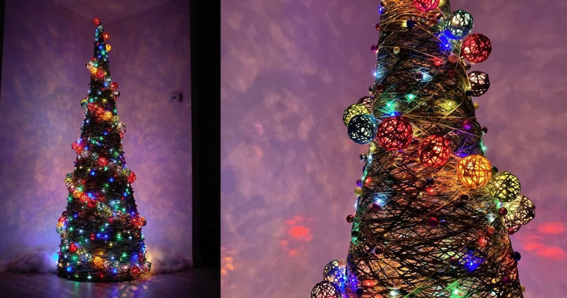 How to make an original Christmas tree with their hands