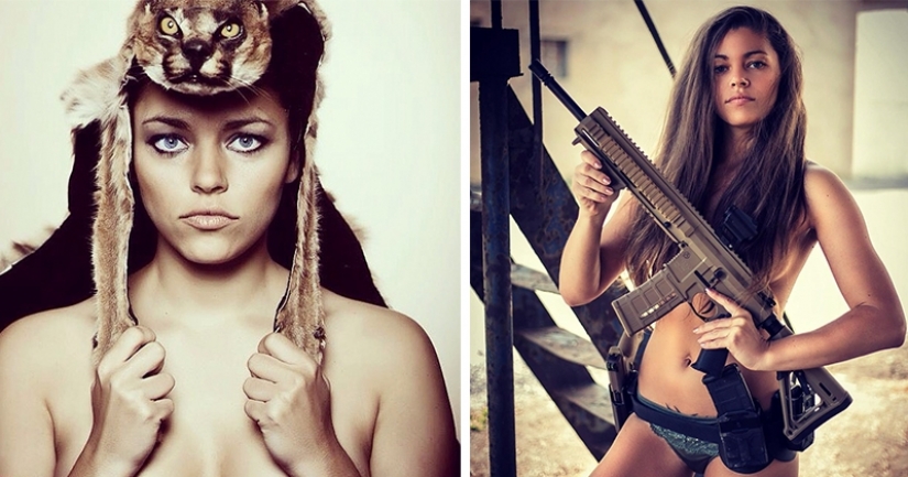 Huntress sells her erotic photos with slaughtered animals for the sake of protecting nature Huntress sells her erotic photos with slaughtered animals for the sake of protecting nature