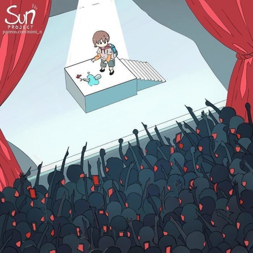 Ilustraciones que reflejan lo que está mal en nuestra sociedad.