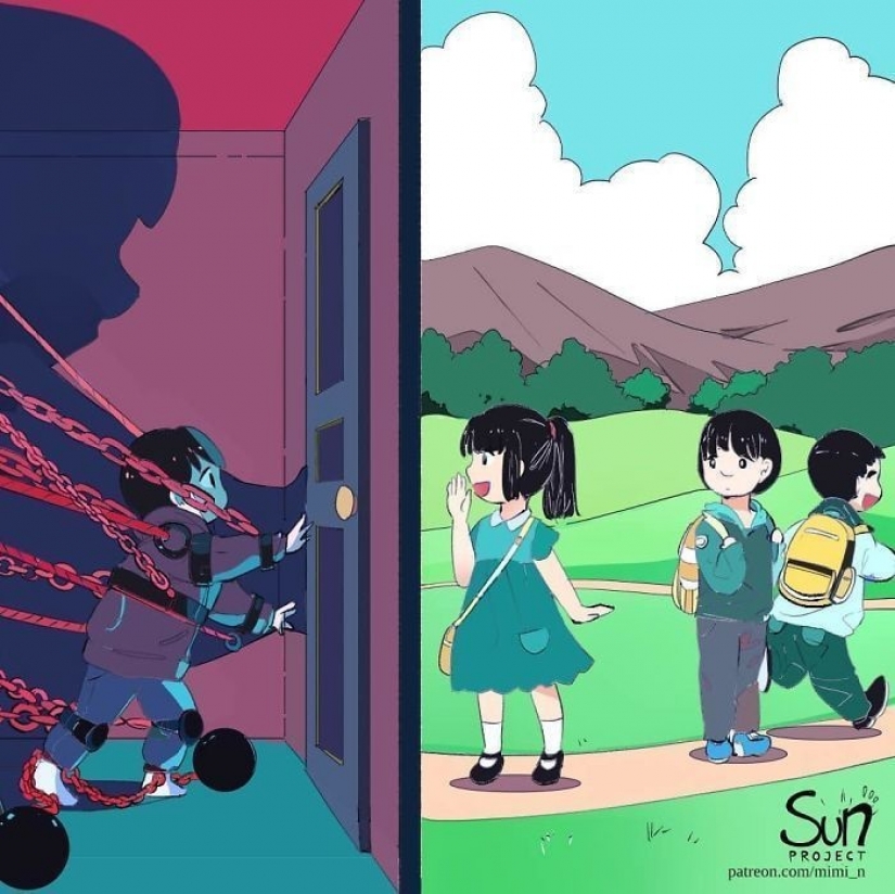 Ilustraciones que reflejan lo que está mal en nuestra sociedad.