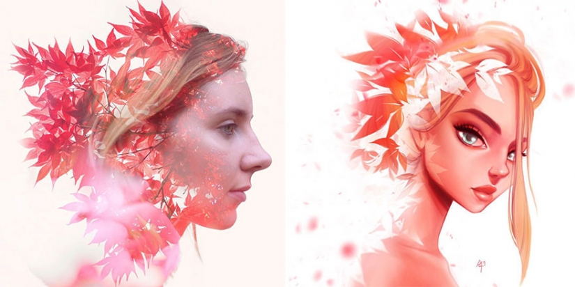 "I'm an artist, I see it that way!": 16 talented illustrators redraw portraits of girls "I'm an artist, I see it that way!": 16 talented illustrators redraw portraits of girls